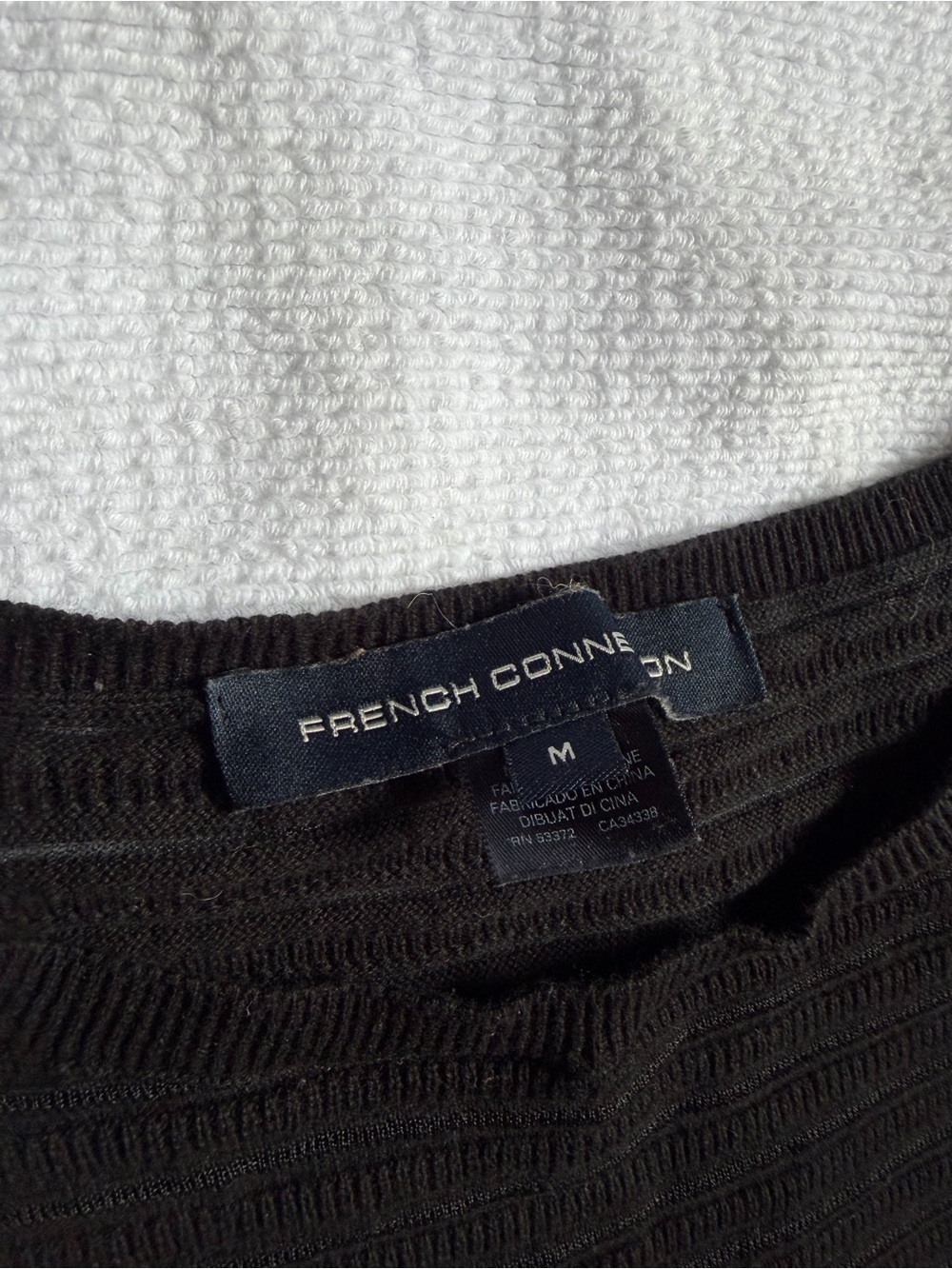 French Connection Black Ribbed Knit Top - Picture 2 of 4